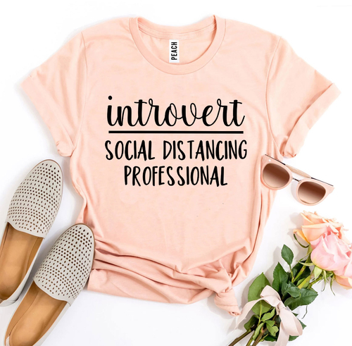 Introvert Social Distancing Professional T-shirt - Image 2