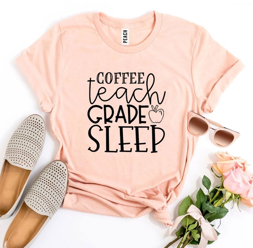 Coffee Teach Grade Sleep T-shirt - Image 2