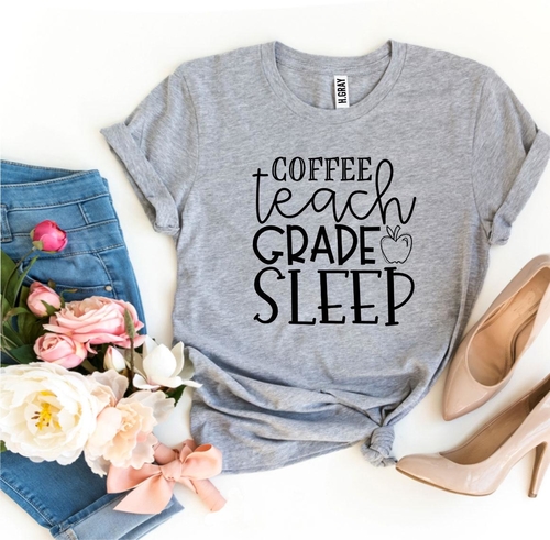 Coffee Teach Grade Sleep T-shirt - Image 3