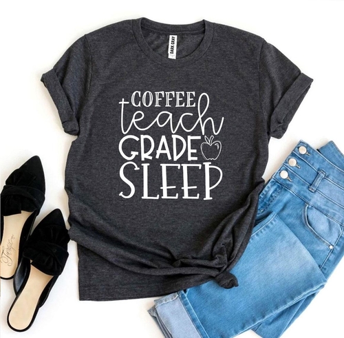 Coffee Teach Grade Sleep T-shirt - Image 6