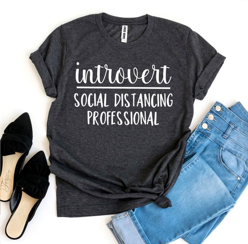 Introvert Social Distancing Professional T-shirt - Image 3