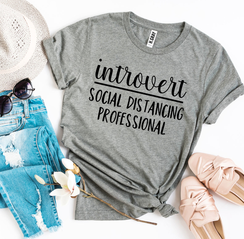 Introvert Social Distancing Professional T-shirt - Image 4