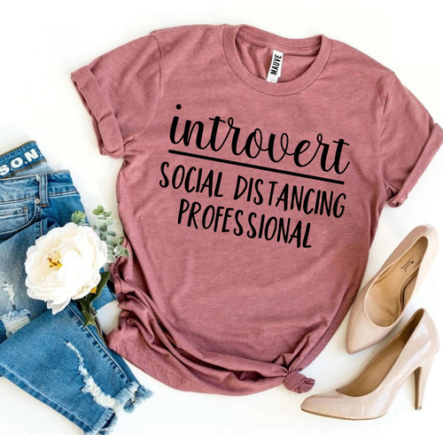 Introvert Social Distancing Professional T-shirt - Image 5