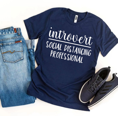 Introvert Social Distancing Professional T-shirt - Image 6