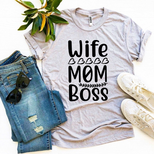 Wife Mom Boss T-shirt - Image 2