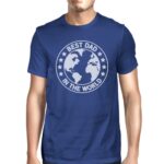 World Best Dad Mens Blue Cotton Tee Cute Fathers