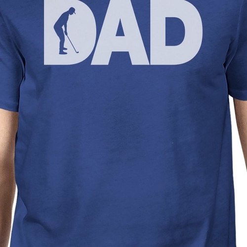 Dad Golf Mens Blue Cute Graphic Tee Unique Dad - Image 2