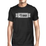 #1 Dad Mens Black Vintage Graphic Tee Funny Gifts