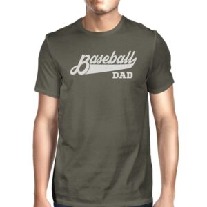 Baseball Dad Men's Dark Gray Cotton Shirt Funny