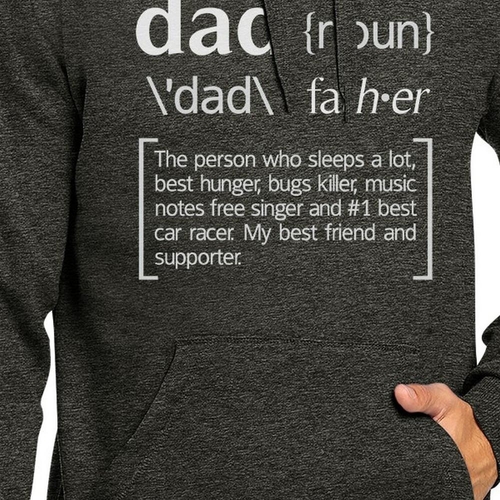 Dad Noun Dark Grey Pullover Hoodie Funny Birthday - Image 2