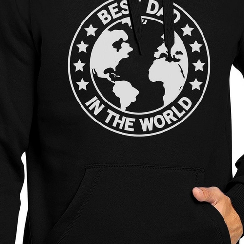World Best Dad Black Unisex Hoodie Fathers Day - Image 2