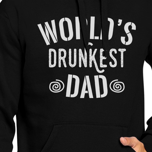 World's Drunkest Dad Unisex Black Hoodie Funny - Image 2