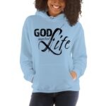 Womens Hoodie - Pullover Hooded Sweatshirt -god Inspired Life/black